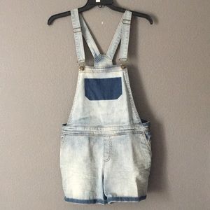 Denim Overall Shorts